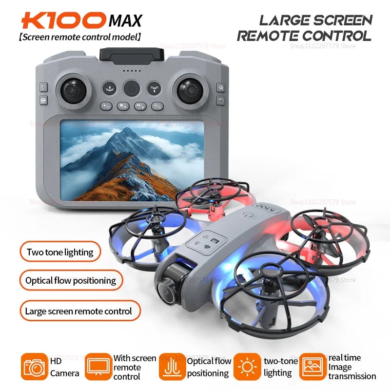 K100 MAX Mini GPS Drone 8K HD Camera Real Time Video Transmis Screen Control Obstacle Avoidance Aerial Photography RC Quadcopter