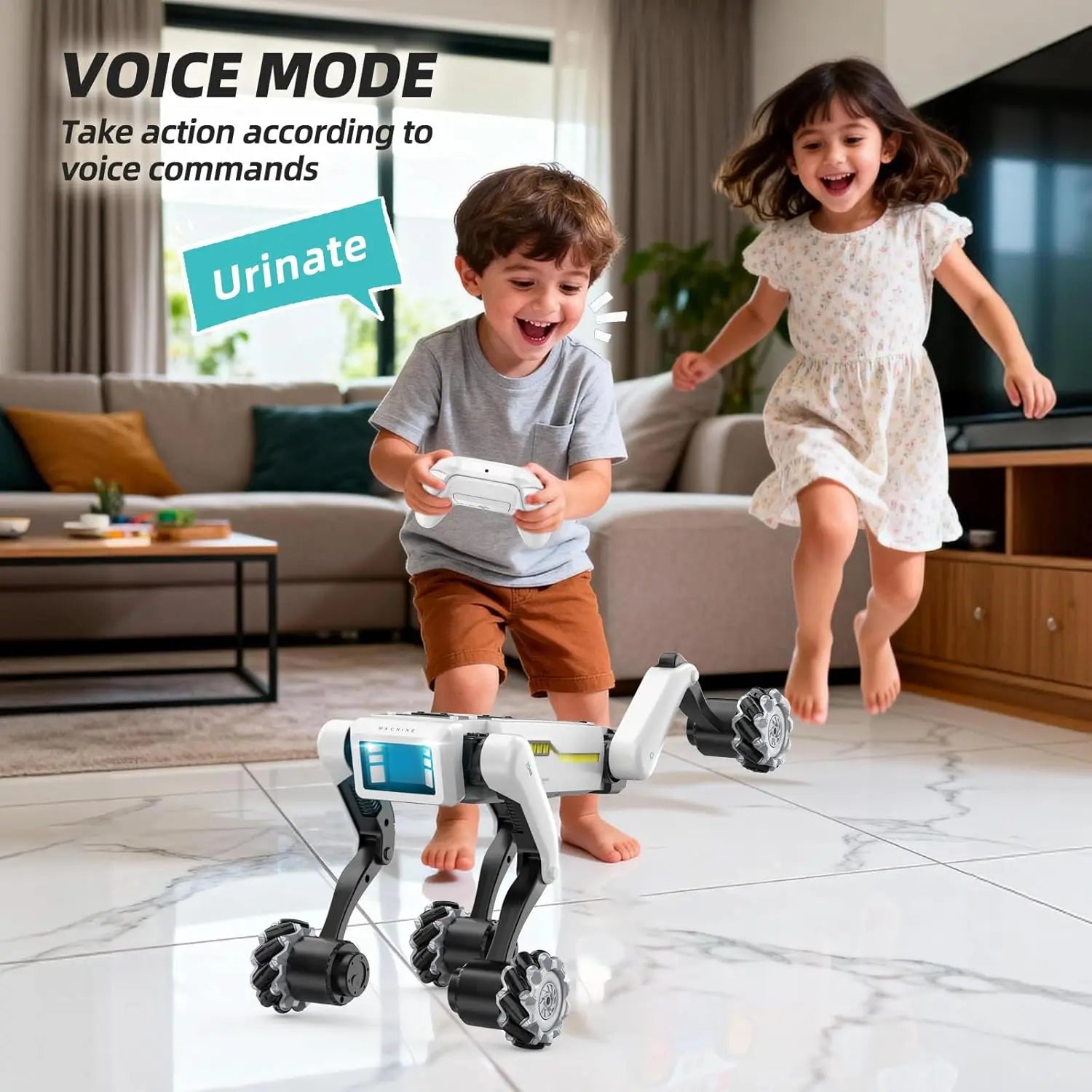 RC Intelligent Robot Dog Stunt Multifunction RC Mechanical Dog Voice Command Programmable Bionic Smart Robot Toy Gift