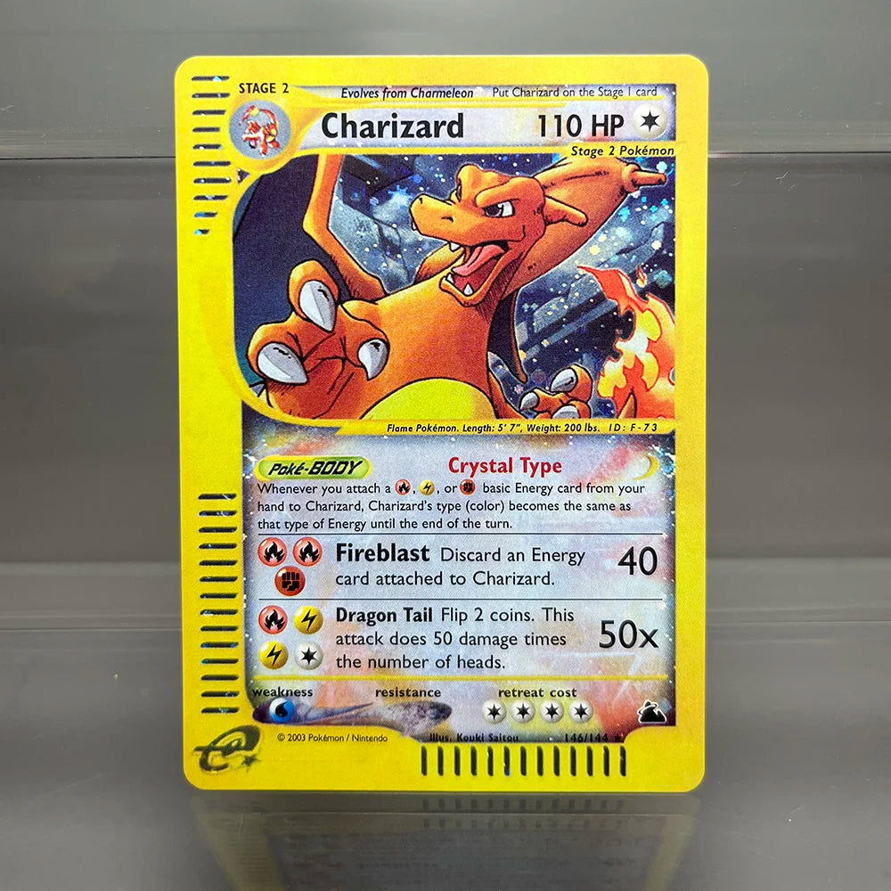 PKM Single Cards Pikachu Charizard EX Bubble Mew Game Rare Collection Cards PTCG Rainbow Proxy Cards
