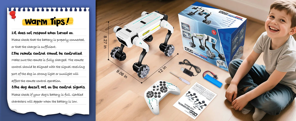 RC Intelligent Robot Dog Stunt Multifunction RC Mechanical Dog Voice Command Programmable Bionic Smart Robot Toy Gift