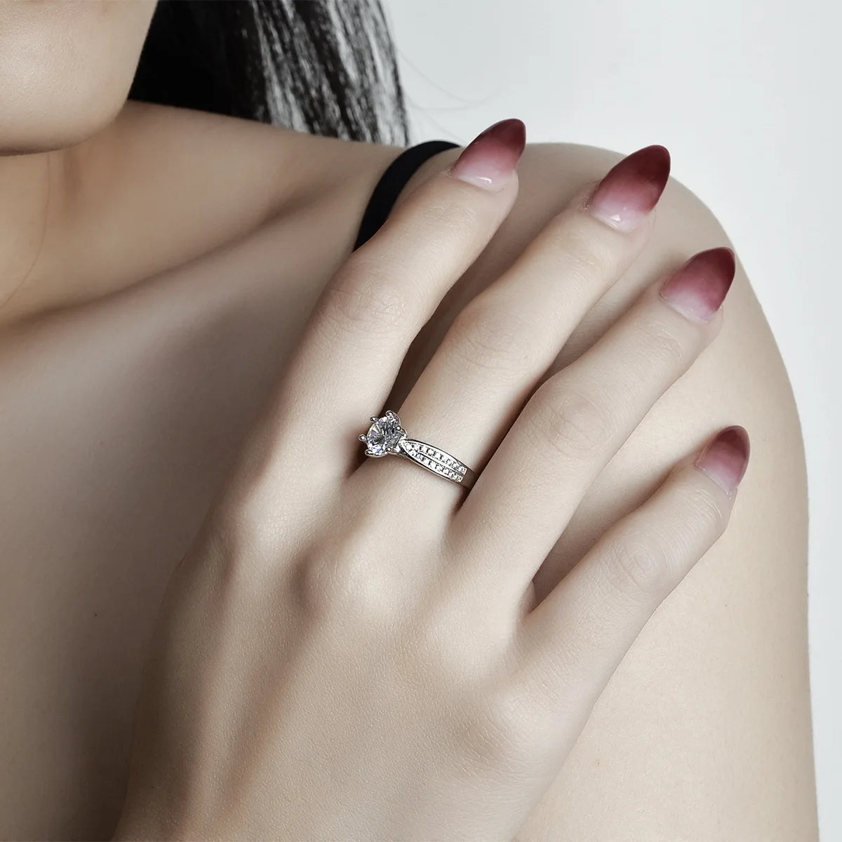 925 Sterling Silver Rings For woman Shining crystal adjustable size Fashion Gifts engagement wedding high quality Jewelry