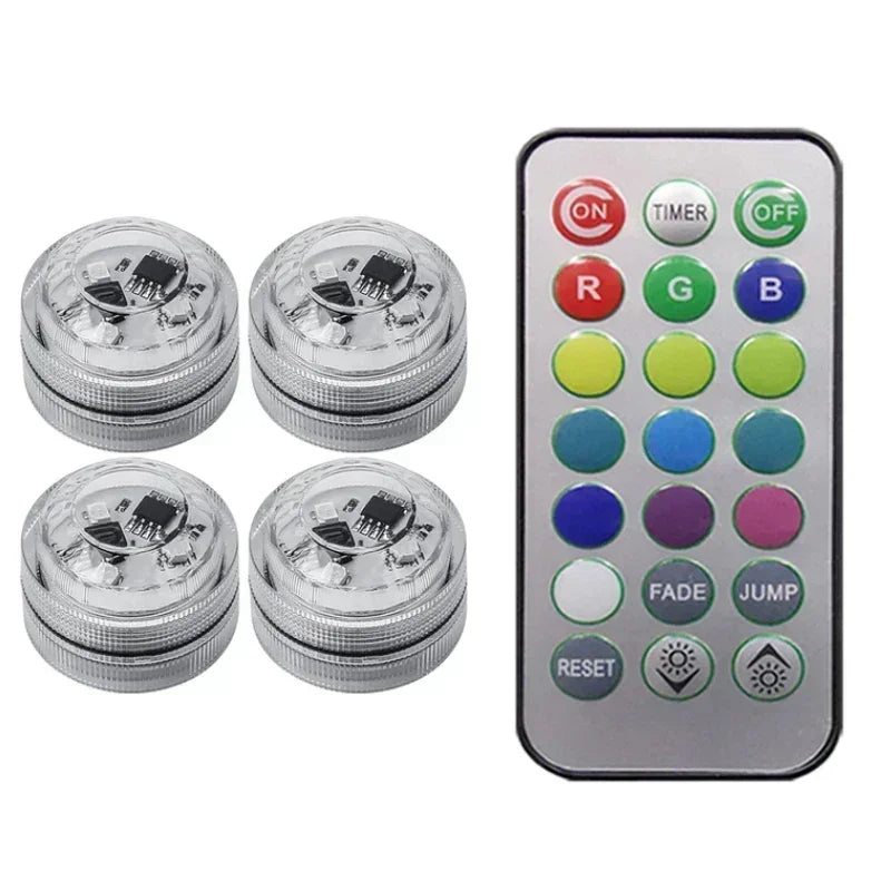 1/10PCS Wireless Adhesive LED Car Interior Ambient Light Remote Control Decor Auto Roof Foot Atmosphere Lamp Bicycle Tail Light