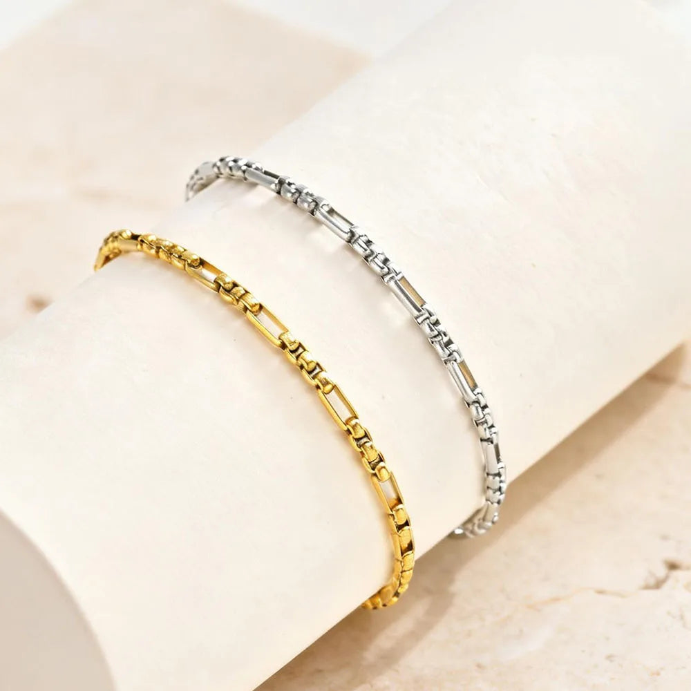 Stainless Steel Women's Anklets, 18K Gold Plated Waterproof Foot Jewelry, Adjustable Chain Ankle Bracelet for Beach Jewelry