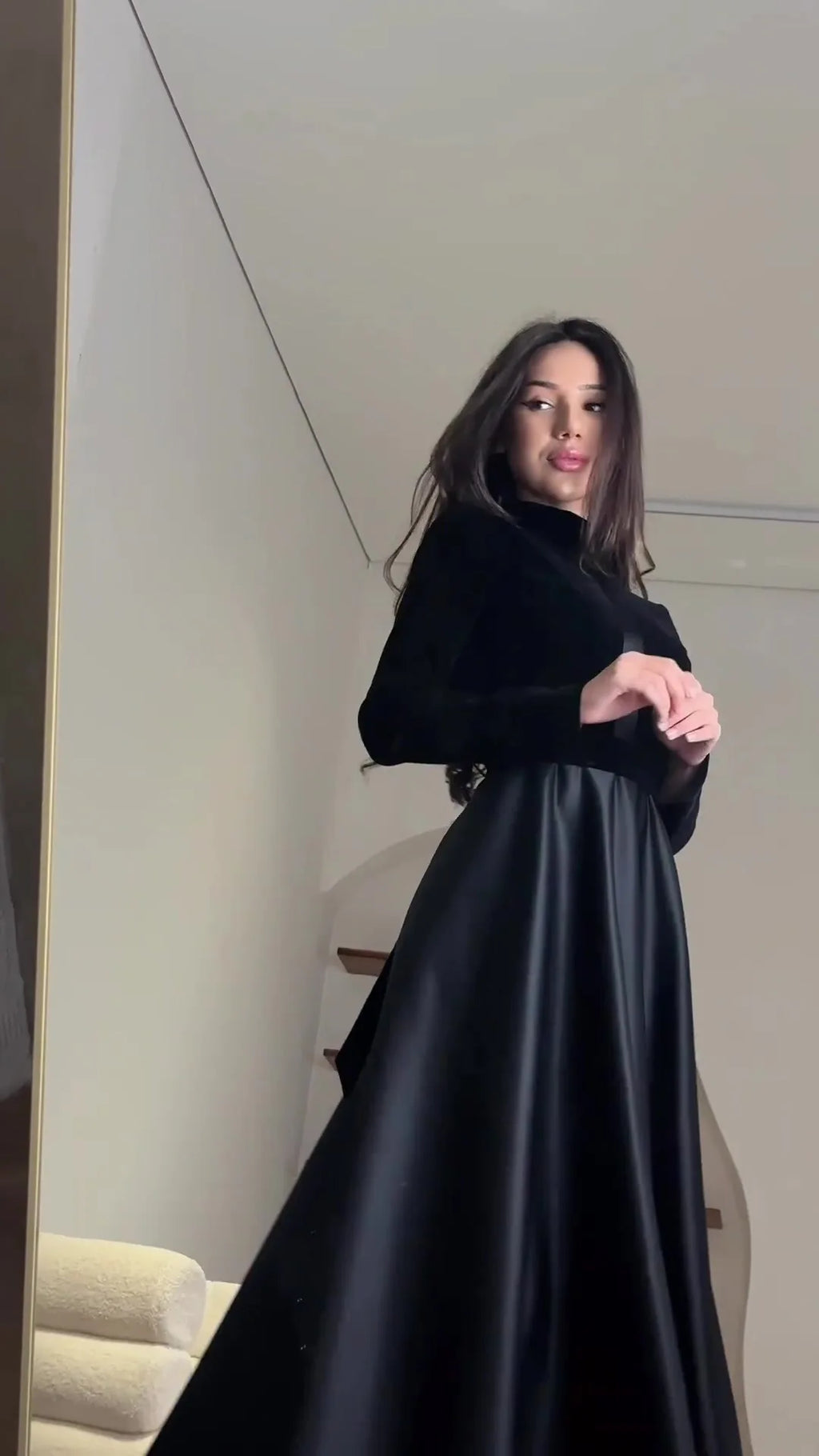Elegant Dresses Slim Spring Autumn Evening Dresses Female Solid Velvet Dress Ladies Waisted Long Round-Neck Clothes for Women