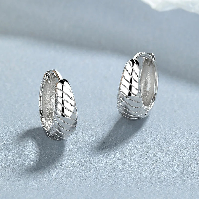 INZATT 100% 925 Sterling Silver 18K Round Hoop Earrings for Women Classic Fine Jewelry Minimalist Accessories