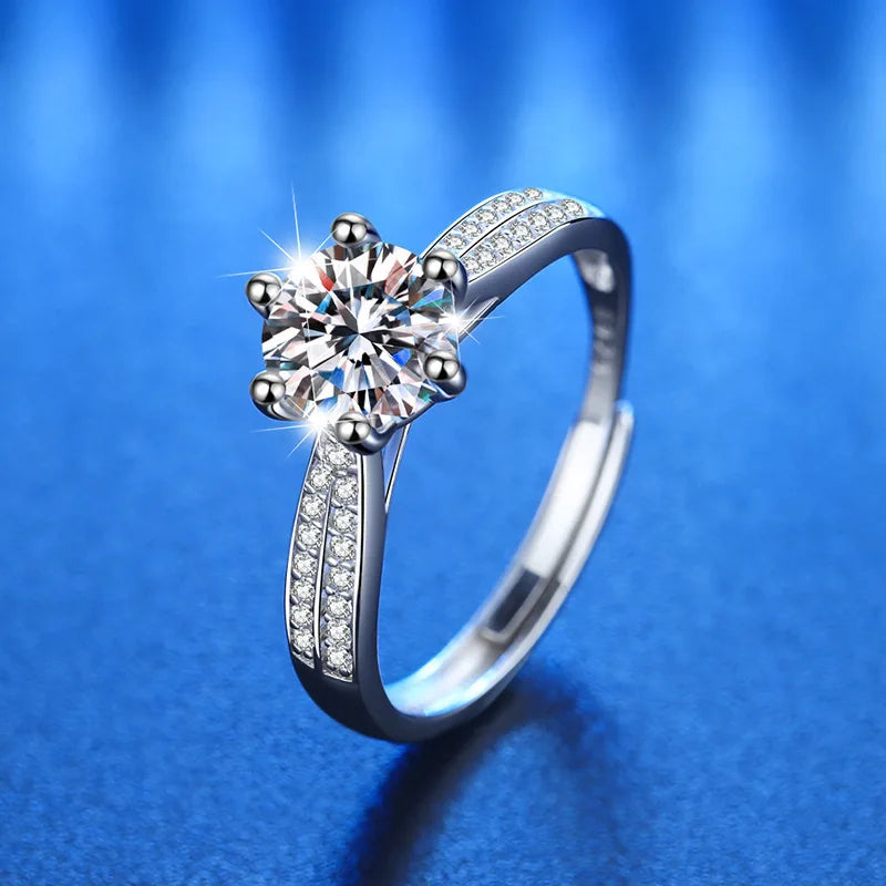 925 Sterling Silve Gorgeous Shiny Zircon Stone Ring For Women Engagement Wedding Luxury High Quality Fine Jewelry