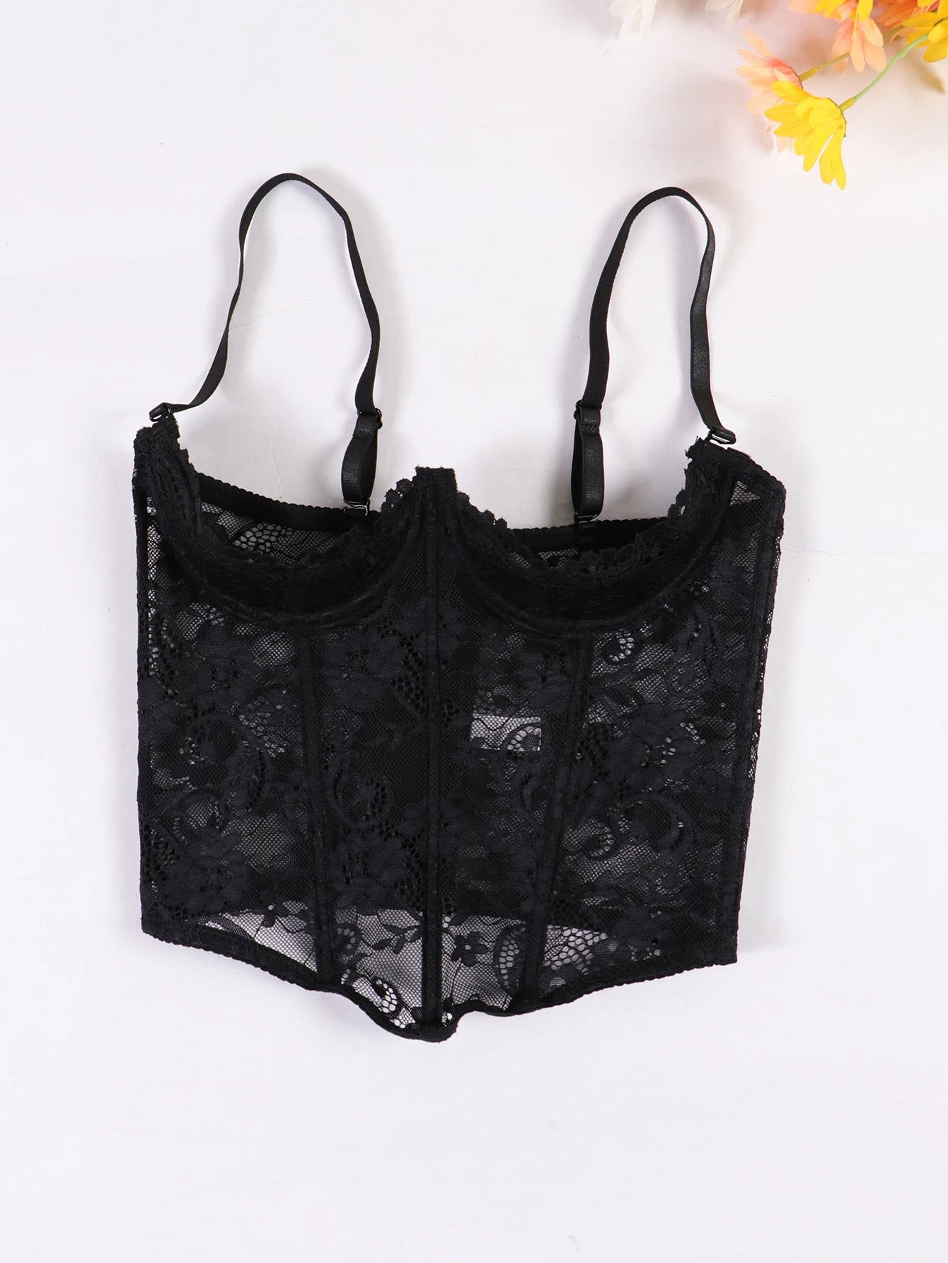 Sexy Lace Corset Body Shapewear 1pcs Women Black Bustier Open Crotch Body Shapers Lingerie Adjustable Underbust Satin Corsets