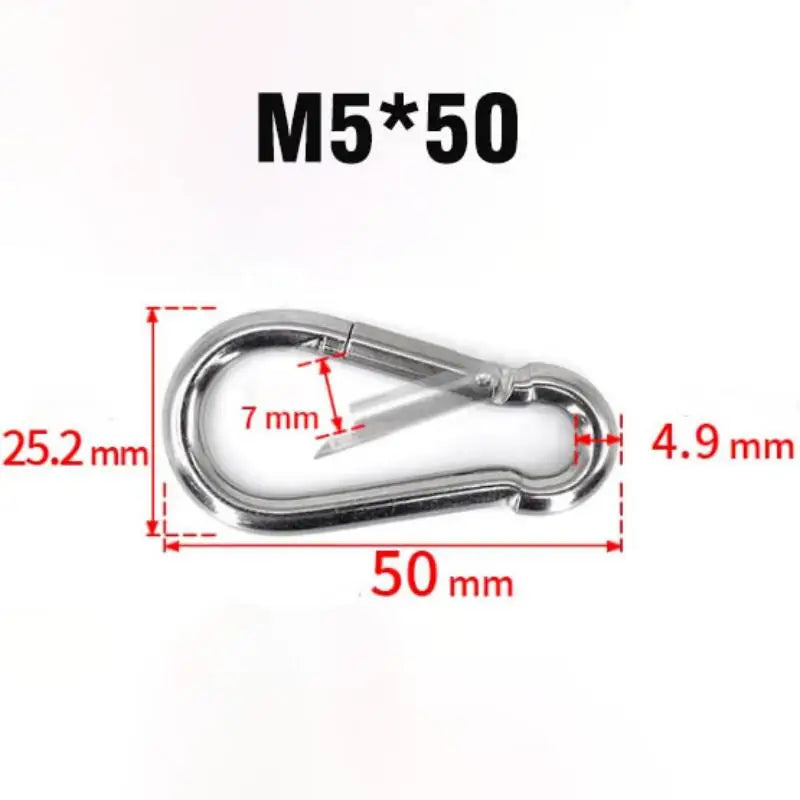 1pc Spring Hook Quick Link Spring Snap Carabiner M4 M5 M6 M8 M10 304 Stainless Steel Lock Ring Hook Climbing Safety Buckle