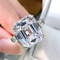 Original 925 Sterling Silver Wedding Engagement finger Rings For Women Topaz 5ct Asscher cut Simulated Diamond Platinum Jewelry