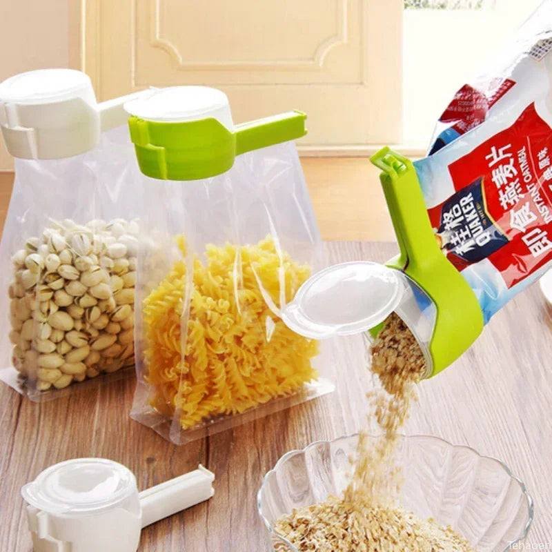 Pour Snack Clips Food Storage Sealing Clips with Pour Spouts Durable Plastic Clips for Food Storage Kitchen Snack Bag Storage