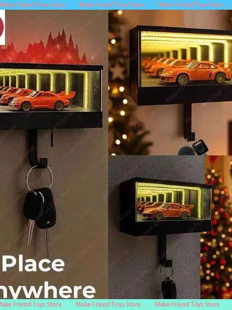 Infinity Garage Keychain Hanger Keypit Garage Key Holder Race Car Key Holder Wall Mount With Led Car Keys Display 3d Keys Rack