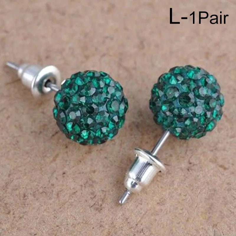 New Fashion Jewelry Full Rhinestone Ball Earrings Autumn and Winter Fashion Korean Temperament Earrings for Women Party Gift