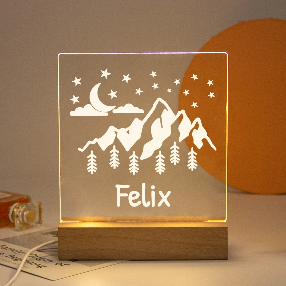 Drop Shipping Personalized Nightlight USB LED Customized Name 3D Lamp  Decoration Bedroom Toys Birthday For Baby Children Gift