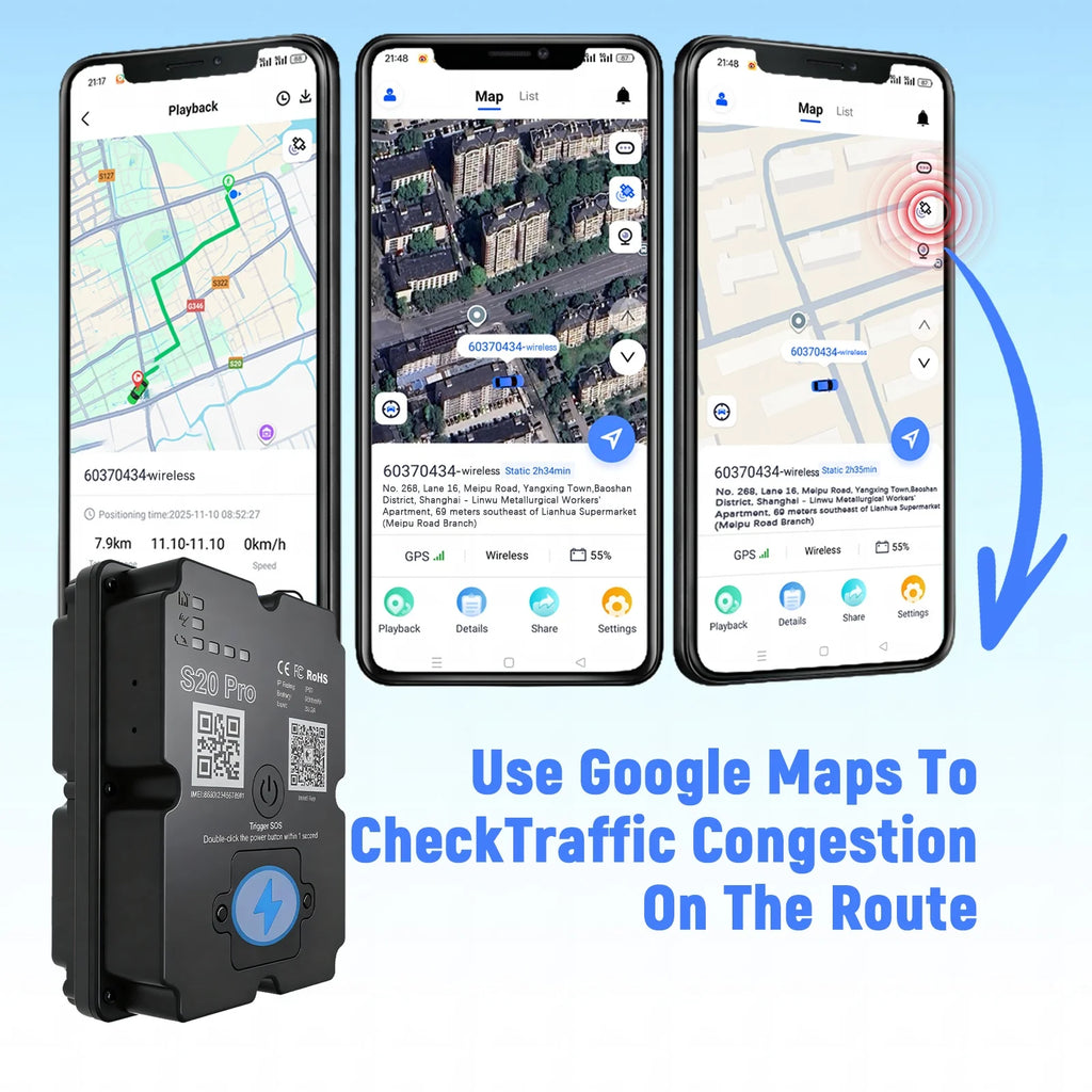 4G GPS Tracker For Vehicle 7500mAh Long Battery Strong Magnetic 4-Star Positioning IP67 Waterproof Multiple Alarms Anti-theft