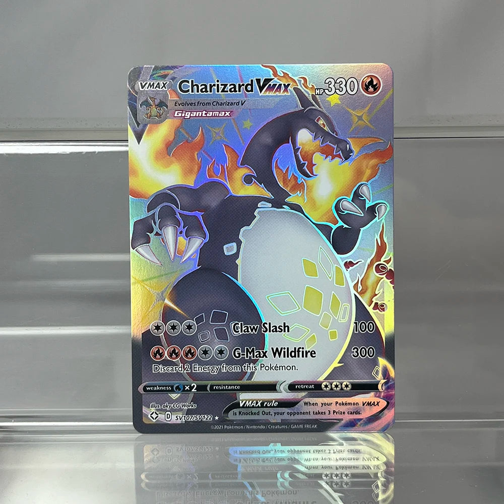 PKM Single Cards Pikachu Charizard EX Bubble Mew Rare Collection Cards PTCG Rainbow