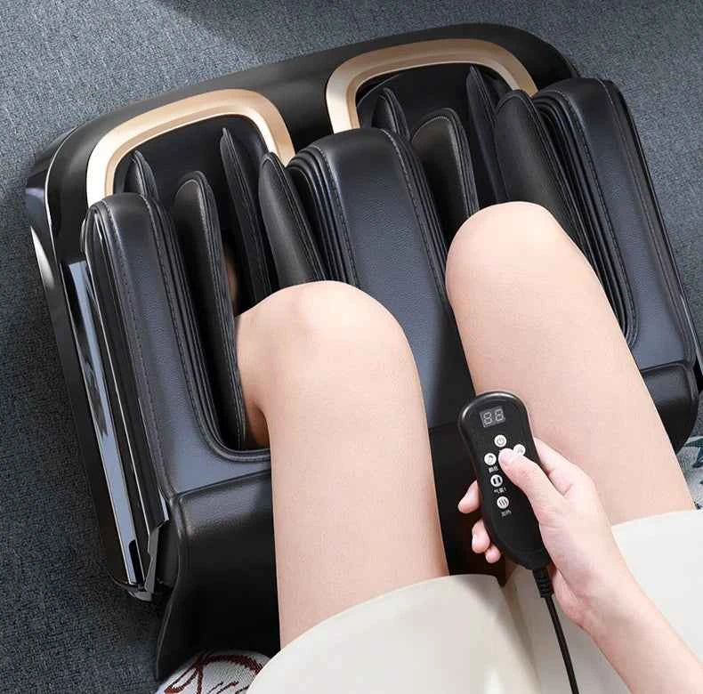 High Quality Air Pressure Electric Hot Heater Foot Massager Machine Vibrate Roller Bath Kneading Leg Foot Full Wrap Massage