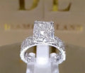 Milangirl Popular Classic Crystal Cubic Zirconia Women Ring Square Princess Cut Zircon Wedding Anniversary Present  Jewelry