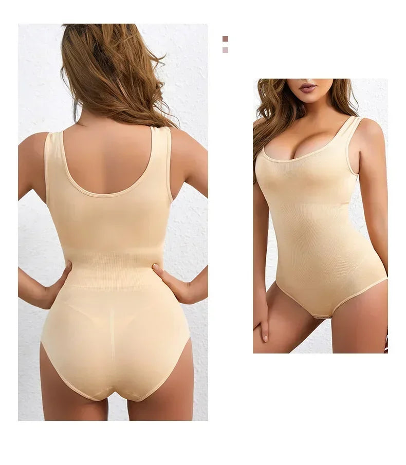 Body Shapewear for Women Seamless Solid Shaping Full Bodysuit Crew Neck Tummy Control Slimming Body Shaper Underwear & Shapewear