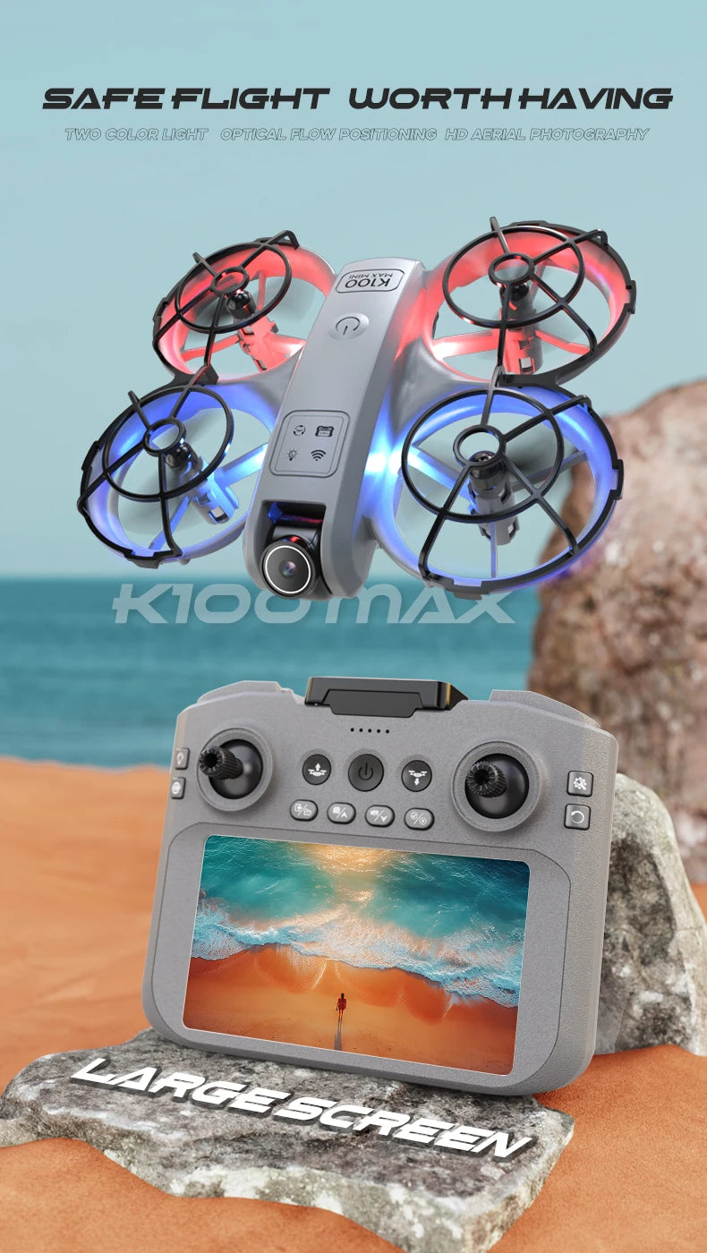K100 MAX Mini GPS Drone 8K HD Camera Real Time Video Transmis Screen Control Obstacle Avoidance Aerial Photography RC Quadcopter