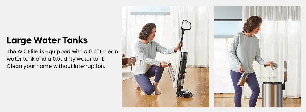 Ultenic Ac1 Elite Cordless Vacuum and Mop with Self-Cleaning, up to 50 Minutes Runtime, Smart Dirt Detection, 3 Cleaning Modes