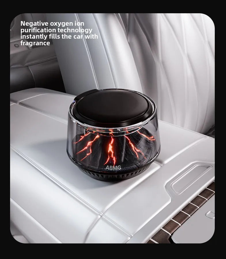 360° View Mirror Mount Volcanic Iceberg Car Diffuser - Air Purifying, Solar Powered, Forest & Floral Scents, Elegant Auto Decor