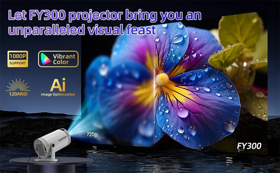 Projector FY300 Pro 4K  Dual  260ANSI Allwinner   1080P 1280*720P Home Cinema Outdoor Projetor