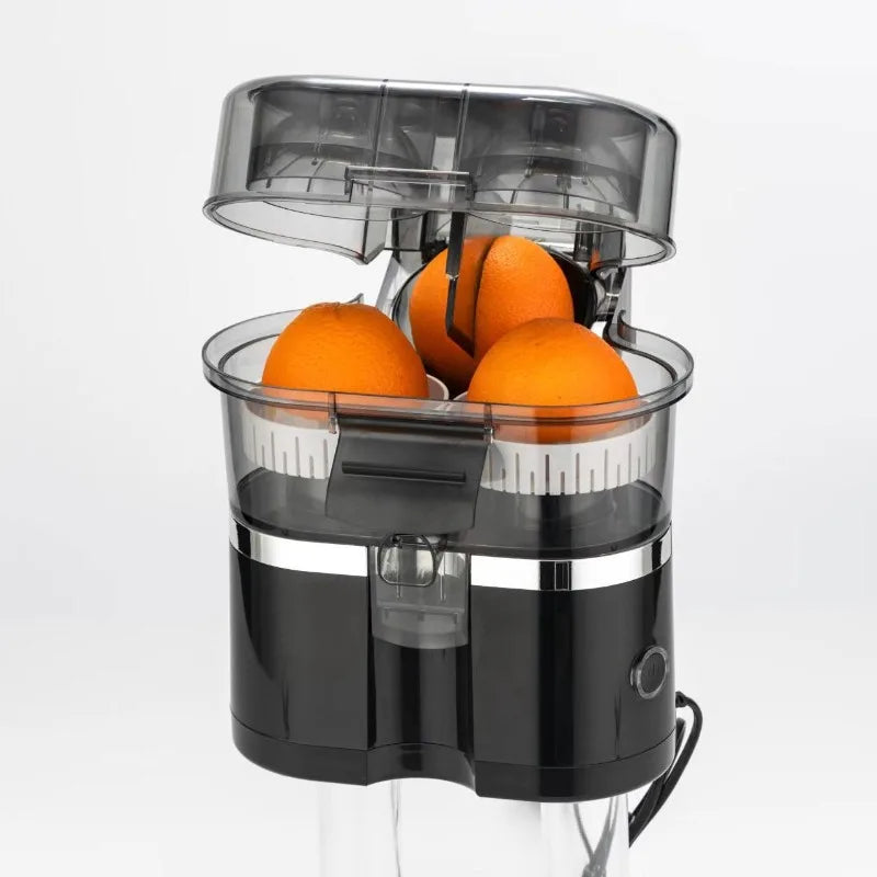 Dual Head Automatic Citrus Juicer Machine, Electric Lemon Orange Press with Pulp Separation for Home Kitchen Use