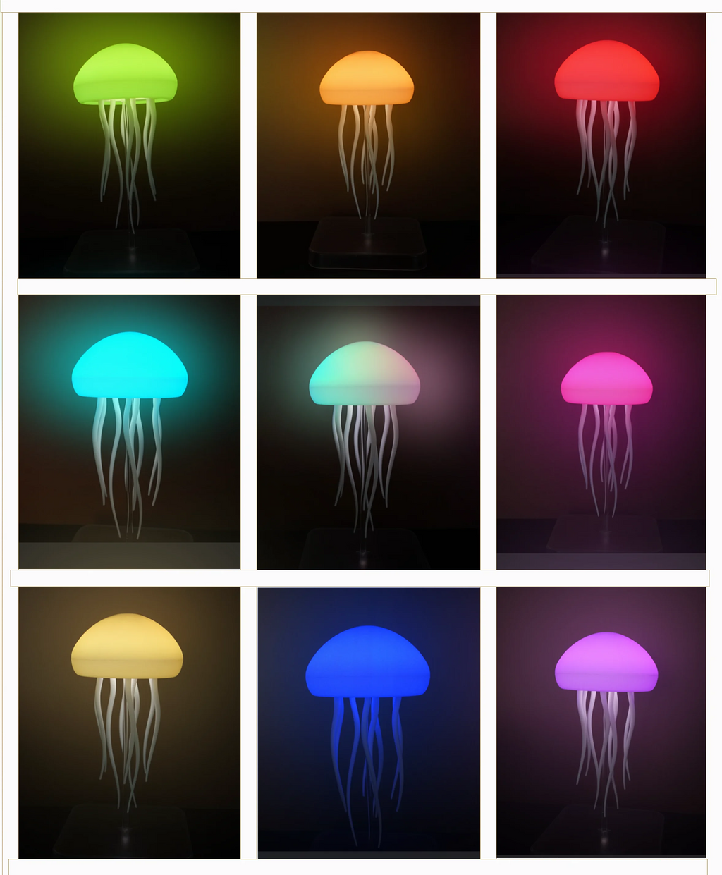 Jellyfish Lamp, Floating Jellyfish Lamp RGB Gradient Jellyfishs Bedside Lamp Rechargeable with Touch Sensor, Christmas Gifts