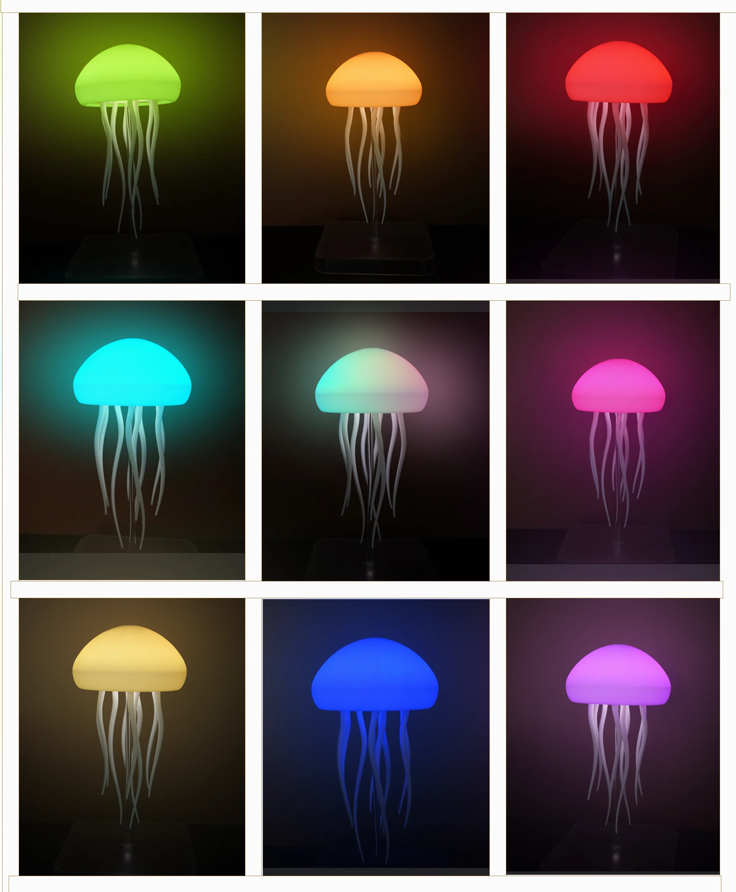 Jellyfish Lamp, Floating Jellyfish Lamp RGB Gradient Jellyfishs Bedside Lamp Rechargeable with Touch Sensor, Christmas Gifts