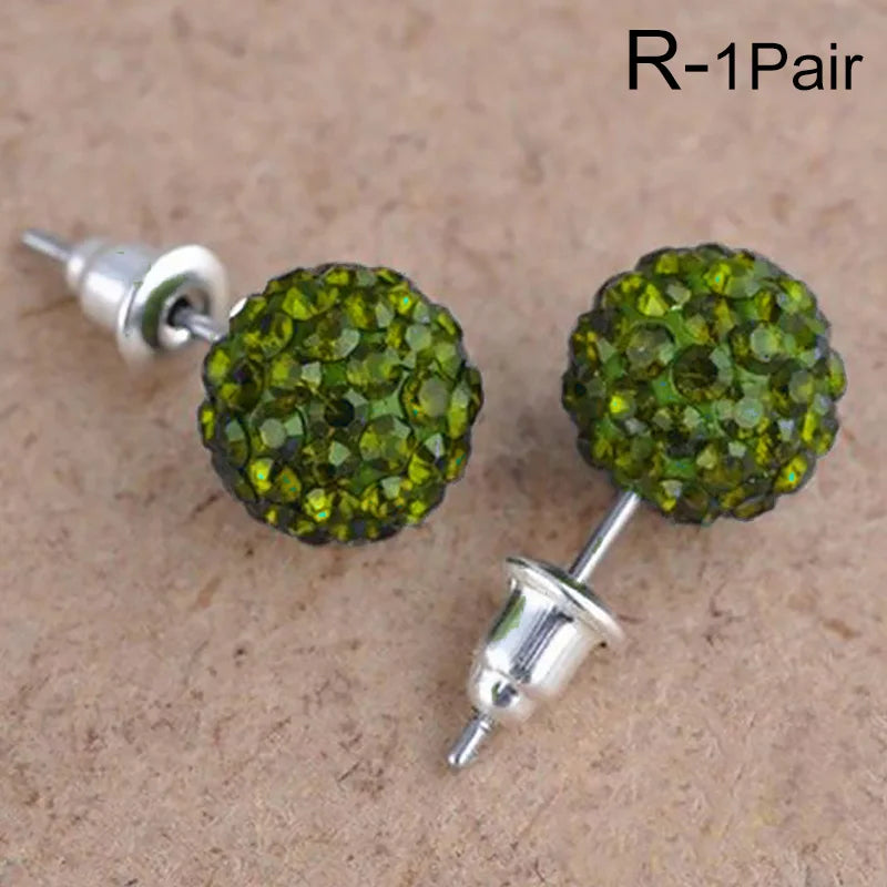 New Fashion Jewelry Full Rhinestone Ball Earrings Autumn and Winter Fashion Korean Temperament Earrings for Women Party Gift