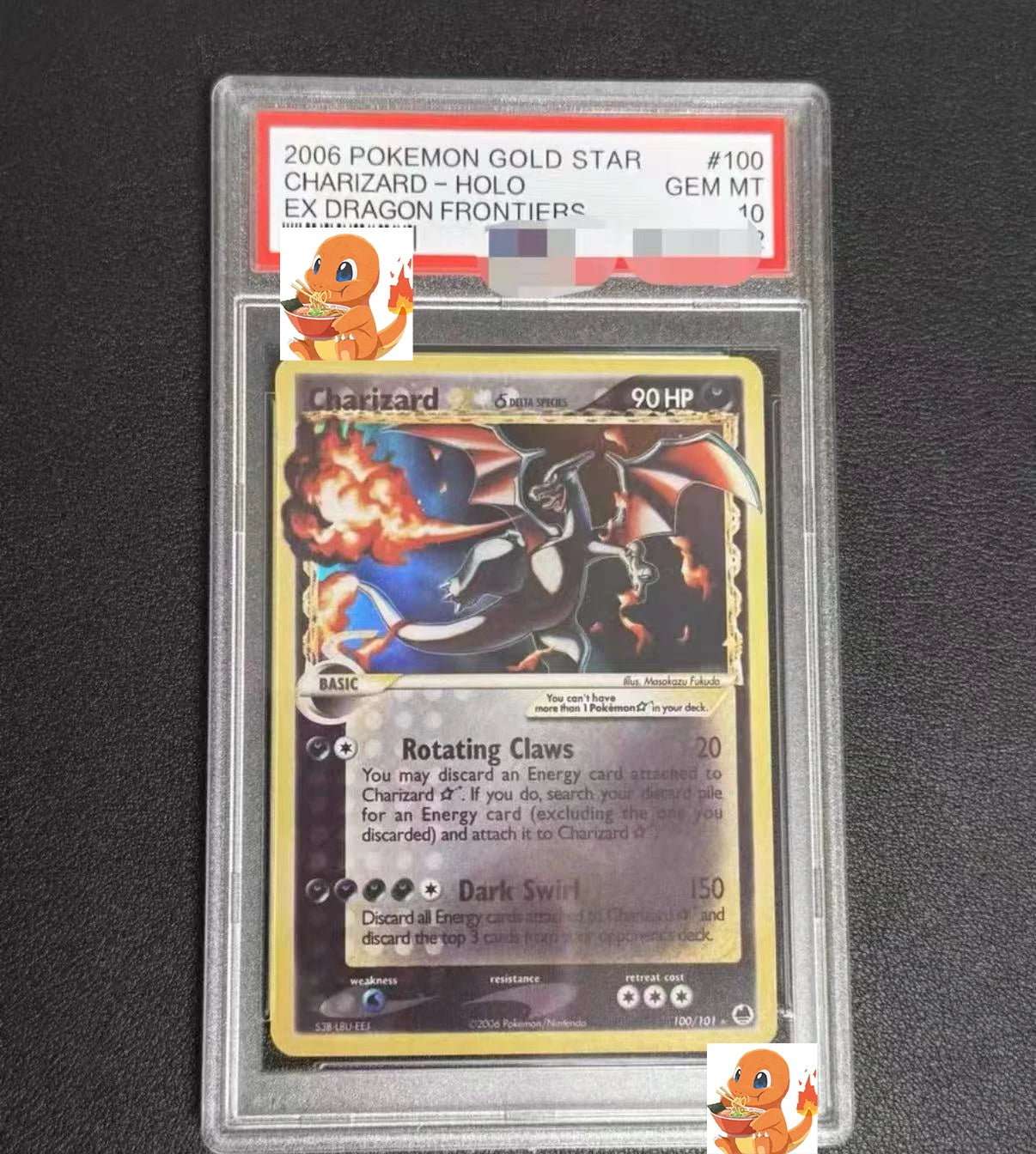 2006 POKEMON GOLD STAR CHARIZARD-HOLO EX DRAGON FRONTIERS PTCG Graded Collection Cards S6a Eevee Heroes MT10Points