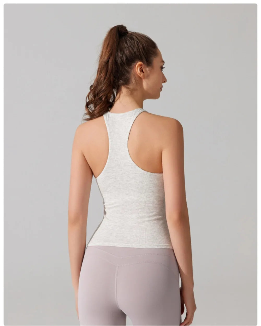 Women's Ribbed Racerback Sports Bra - High-Impact Support for Yoga, Gym & Running | Seamless Anti-Shock Fitness Top