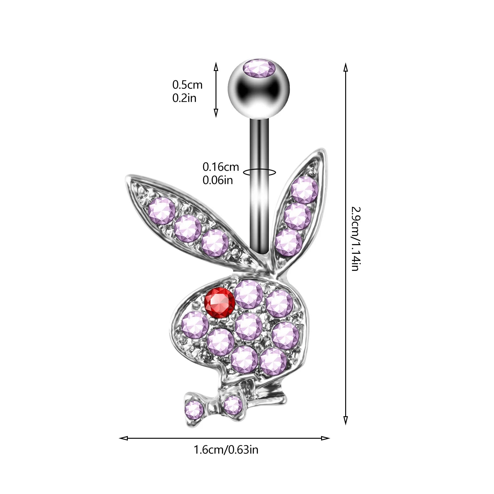 Stainless steel cartoon rabbit navel ring navel nail body piercing ornaments
