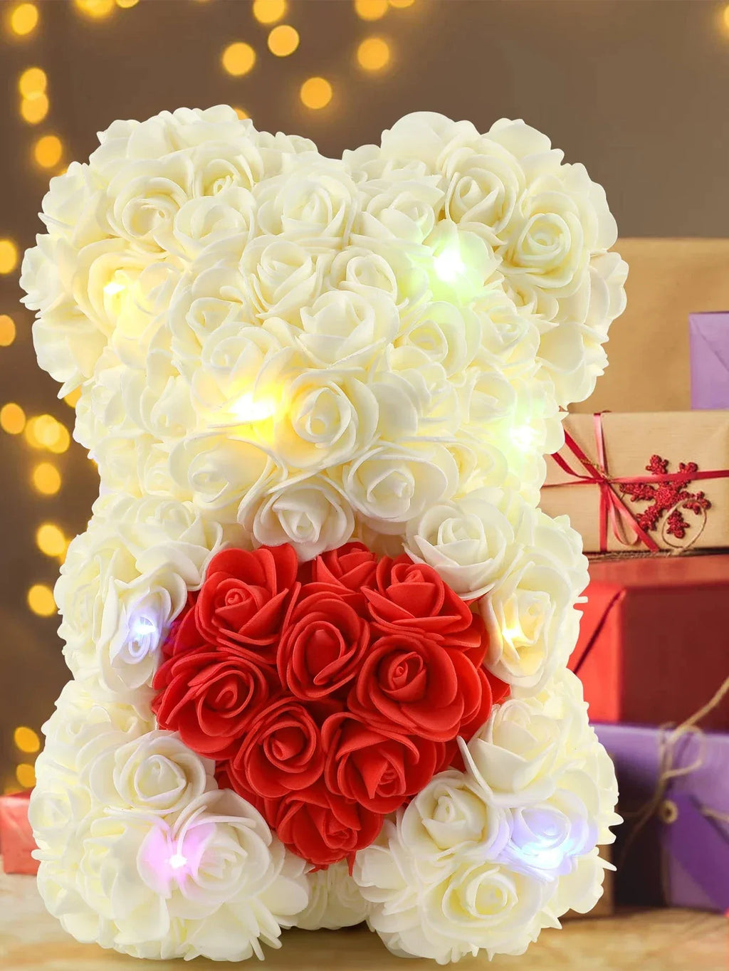 1pc 25m Artificial Flower Eternal Rose Teddy Bear for Mom Mother's Day Birthday Valentine's Day Anniversary Gifts & Decorations
