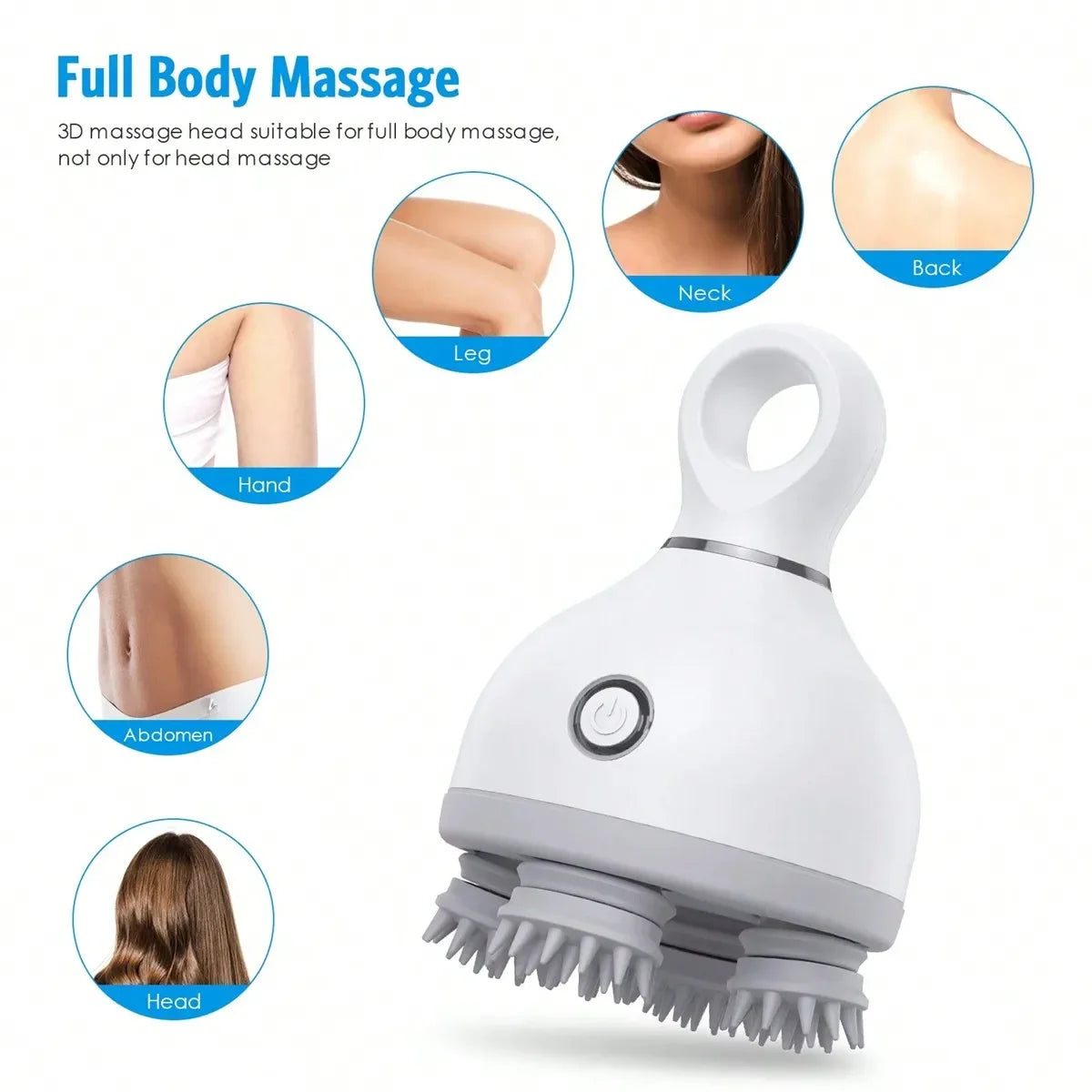 Electric Scalp Massager,With Kneading And Massage Nodes, Used For Pressure Relaxation And Deep Cleaning Of The Scalp