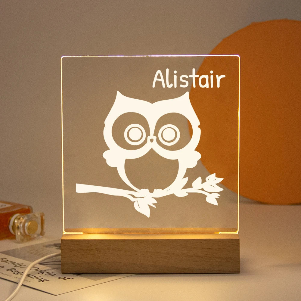 Drop Shipping Personalized Nightlight USB LED Customized Name 3D Lamp  Decoration Bedroom Toys Birthday For Baby Children Gift