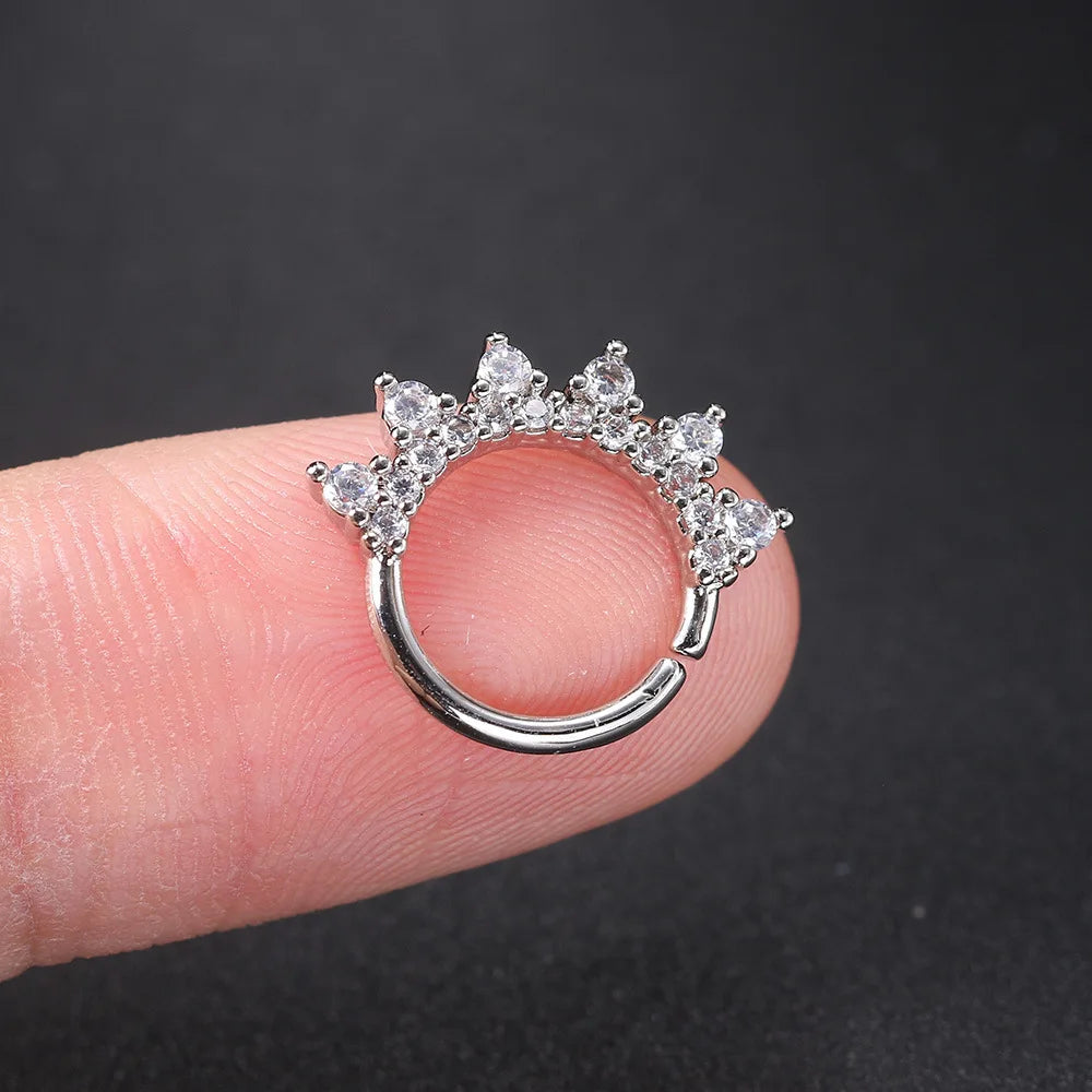 1PC Fashion Helix Daith Piercing Earrings for Teen Girls Dainty Zircon Cartilage Studs Conch Tragus Rook Lobe Ear Hoops Jewelry