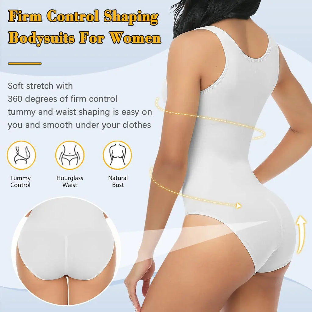 Body Shapewear for Women Seamless Solid Shaping Full Bodysuit Neck Tummy Control Slimming Body Shaper Underwear & Shapewear