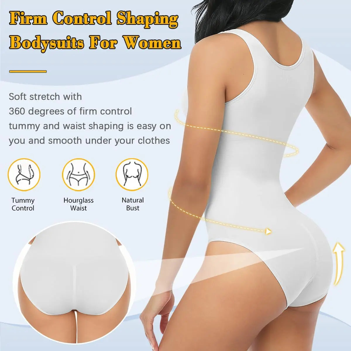 Body Shapewear for Women Seamless Solid Shaping Full Bodysuit Neck Tummy Control Slimming Body Shaper Underwear & Shapewear
