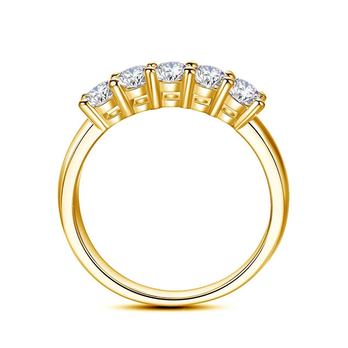 5pcs Stones Moissanite Diamond Ring for Woman Silver 925 100% Rose Gold Plated Fine Jewelry with Certified Engagement Gifts