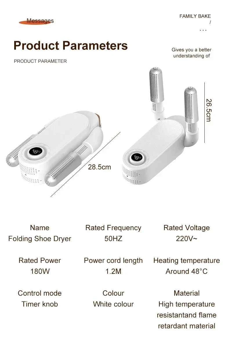 Shoe Dryers Sterilization Dehumidification Portable Shoe Rack Heater Deodorizer Dehumidifier Device Quick Drying Shoe Dryer