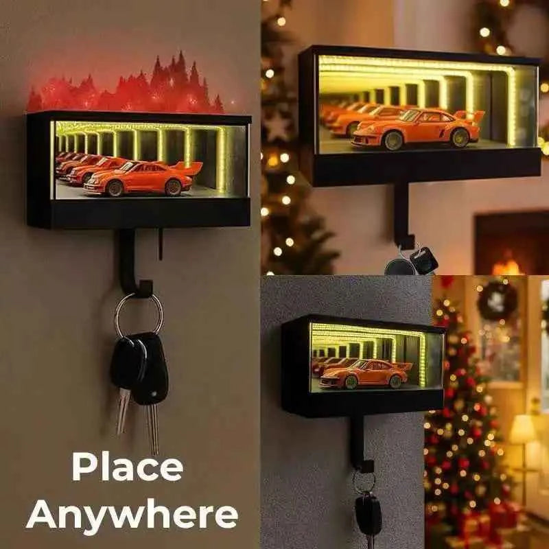 Infinity Garage Keychain Hanger Keypit Garage Key Holder Race Car Key Holder Wall Mount With Led Car Keys Display 3d Keys Rack