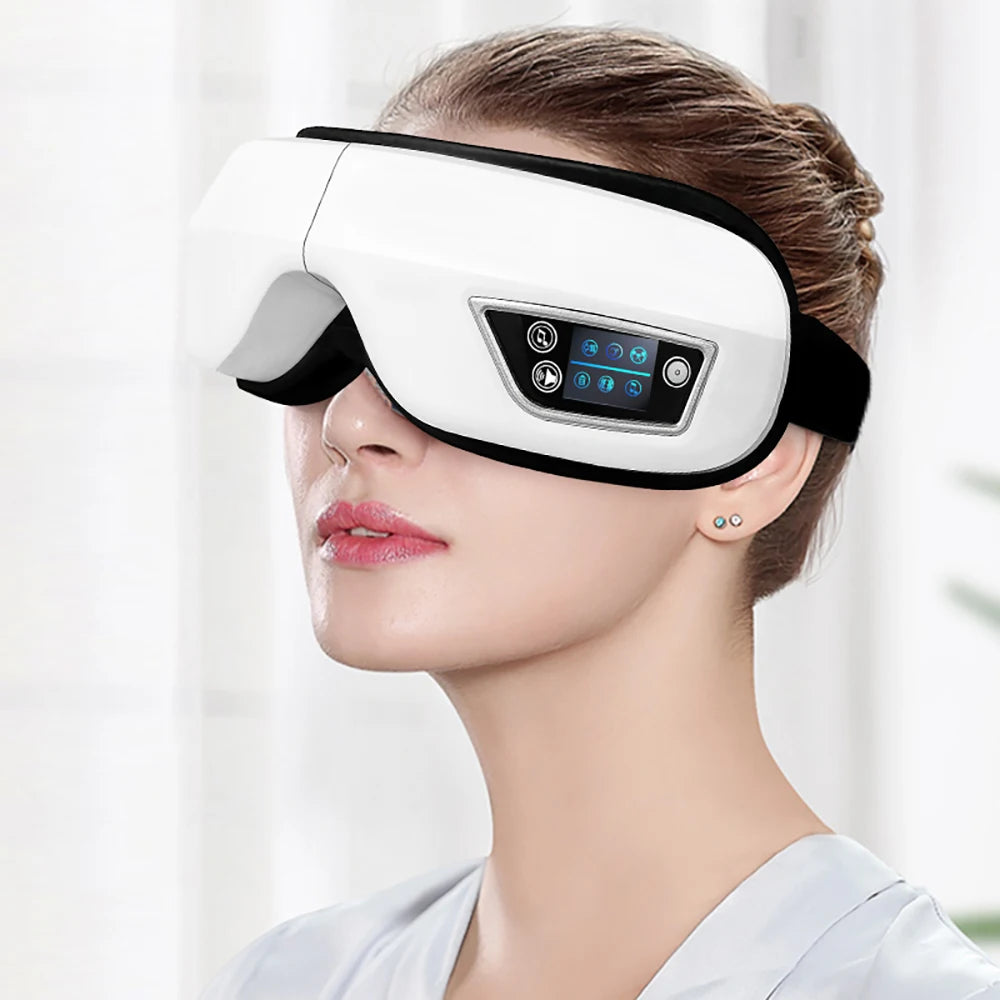 6D Smart Bluetooth Music Eye Massager Vibration Airbag Compress Eye Care Instrument Eye Massage Glasses Eye Relax Fatigue Pouch