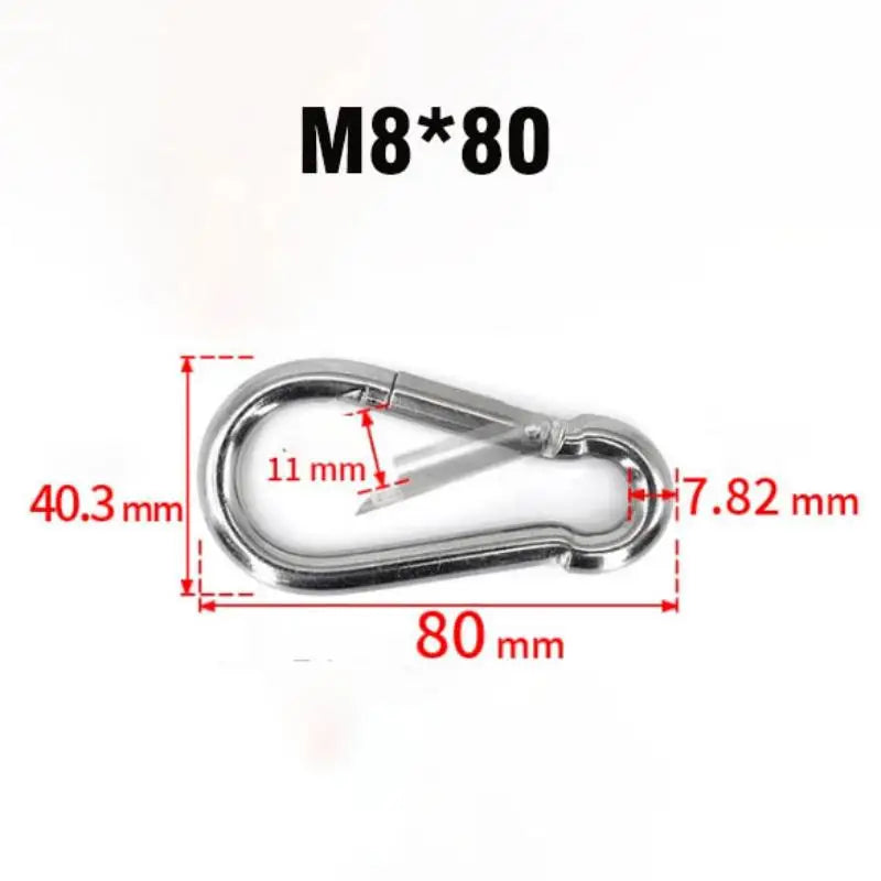 1pc Spring Hook Quick Link Spring Snap Carabiner M4 M5 M6 M8 M10 304 Stainless Steel Lock Ring Hook Climbing Safety Buckle