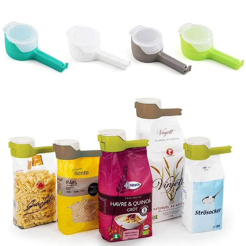 Pour Snack Clips Food Storage Sealing Clips with Pour Spouts Durable Plastic Clips for Food Storage Kitchen Snack Bag Storage