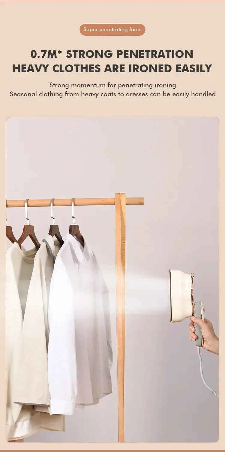 1200W Portable Garment Steamer Mini Handheld Steam Iron for Garments Wet and Dry Dual Use Electric Iron Travel Ironing Machine