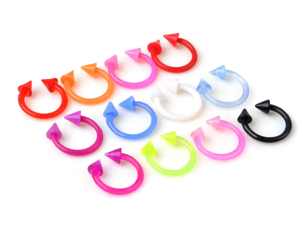 40PC Soft Silicon Nose/Lip/Tongue Piercings Helix Ear Piercing Women Men Septum Rings Body Piercing Jewelry
