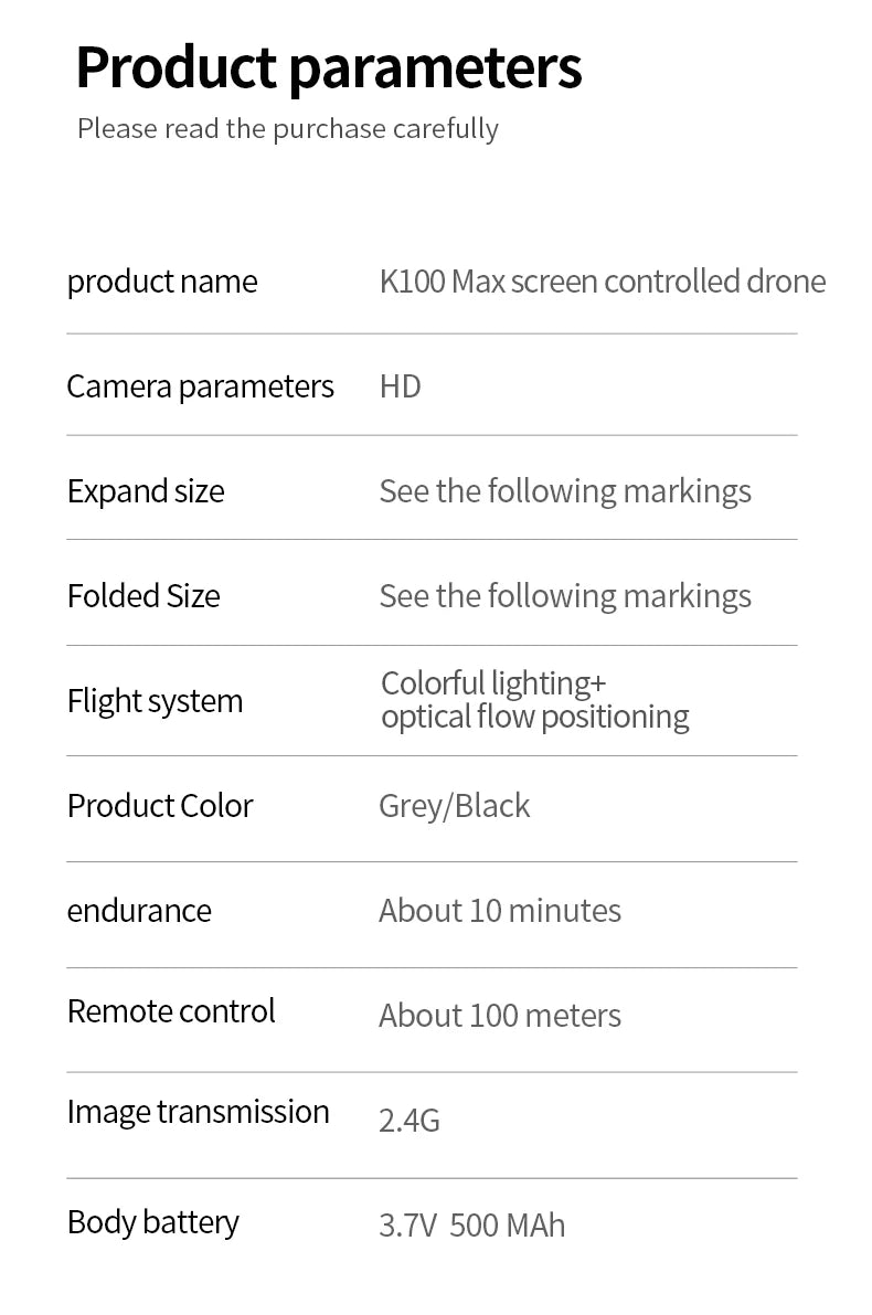 K100 MAX Mini GPS Drone 8K HD Camera Real Time Video Transmis Screen Control Obstacle Avoidance Aerial Photography RC Quadcopter