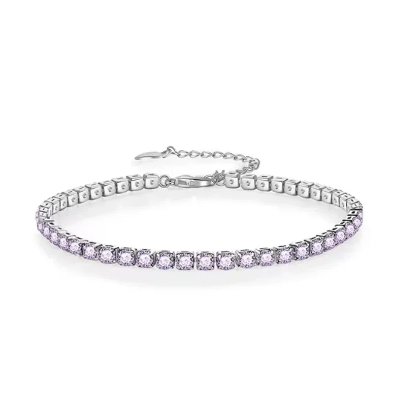 Hip hop all zircon 925 sterling silver sparkling European and American style bracelet for men women 2024 New Year surprise gift