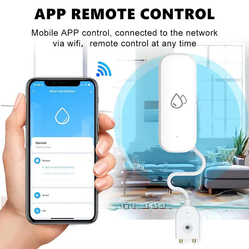 WiFi/Zigbee Water Leak Sensor Tuya Smart Life APP Flood Leak Detector Water Alert Overflow Alarm Home Security System Leakage